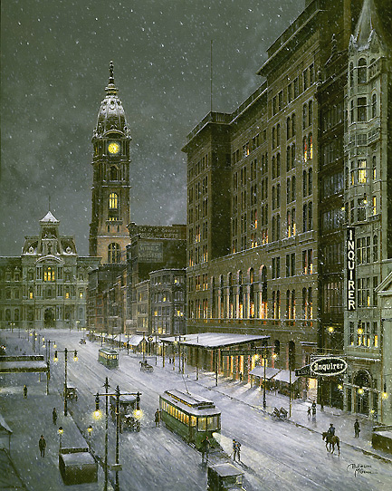 Old Philadelphia - Snowfall on Market Street (Paul McGehee)