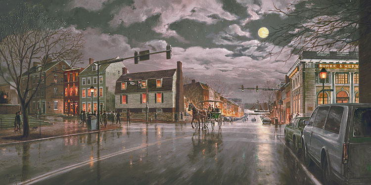 Old Town Alexandria by Moonlight / remarqued (Paul McGehee)