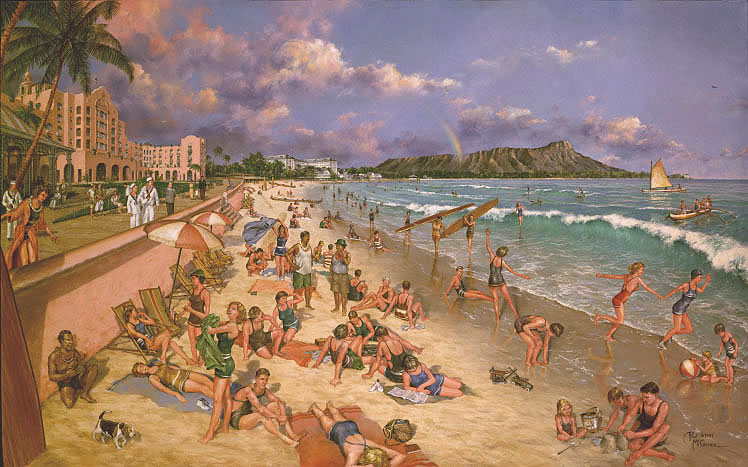 On the Beach at Waikiki / remarqued (Paul McGehee)