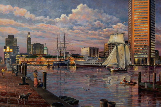 The Inner Harbor of Baltimore / remarqued (Paul McGehee)